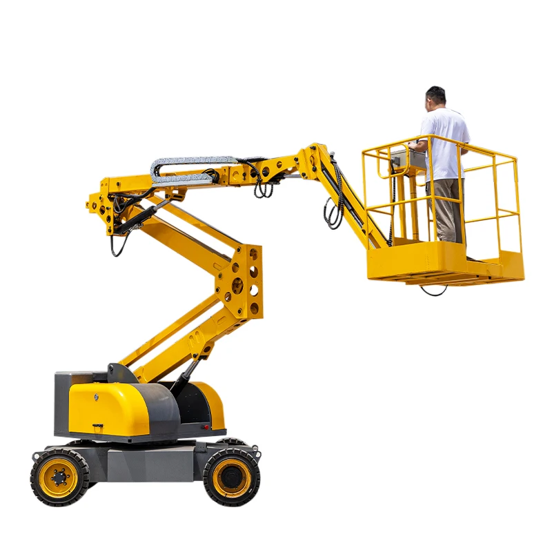 Electric Hydraulic Articulated Boom Lift Mobile Spider Lifter Crank Arm New Condition Aerial Work Lift Platform Made Steel Metal