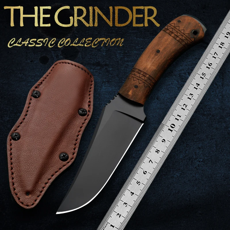 Crusher 80CRV2 steel high hardness outdoor walking survival knife High quality military rescue knife