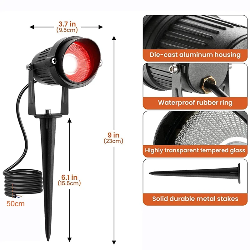 Imagem -06 - Baixa Tensão Conduziu a Iluminação da Paisagem Rgb Branco Quente com Controle Remoto 10w à Prova Impermeável Água ao ar Livre Holofotes para Gramado Jardim Caminho Árvore a