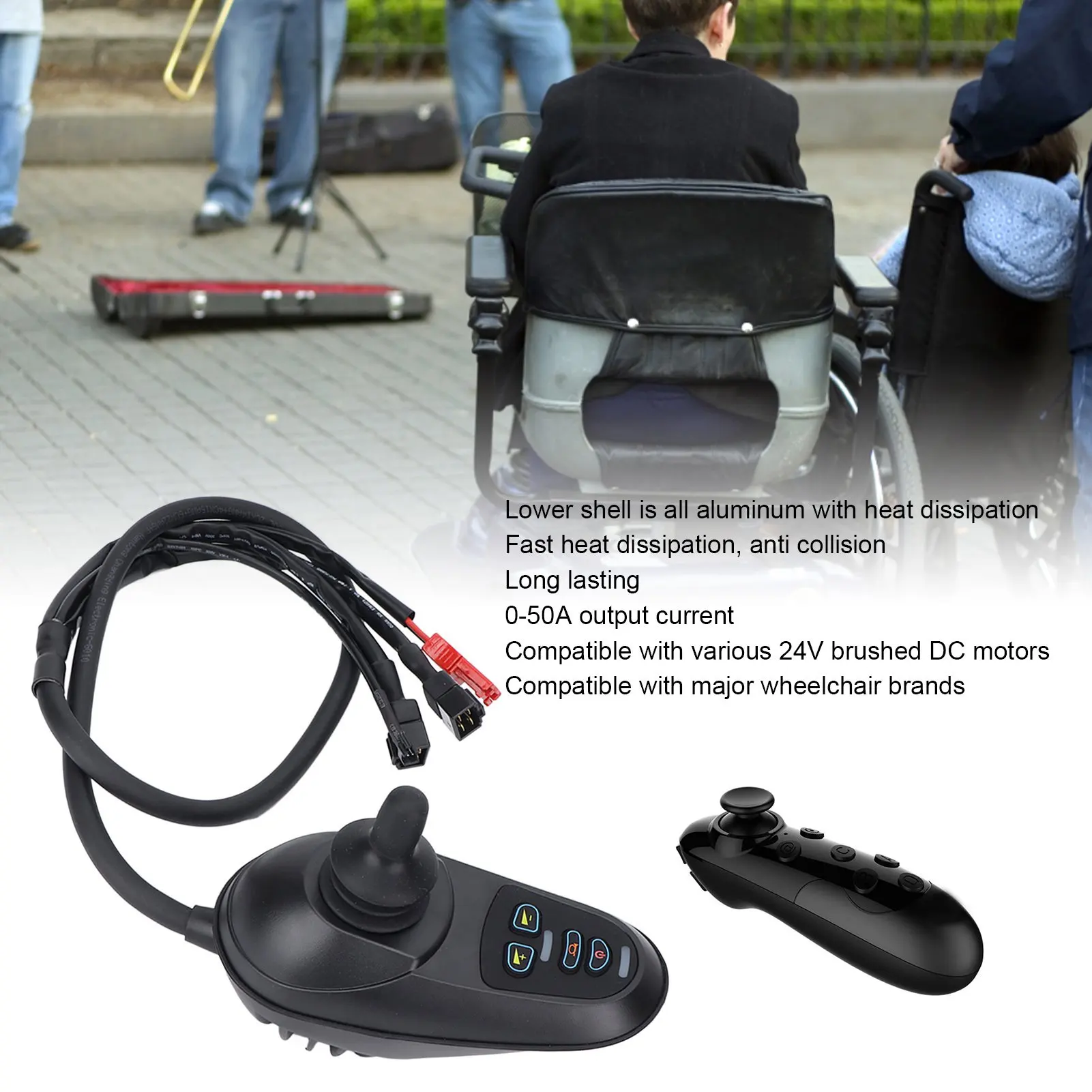 Universal Electric Wheelchair Joystick Dual Controller Wireless Bluetooth Control