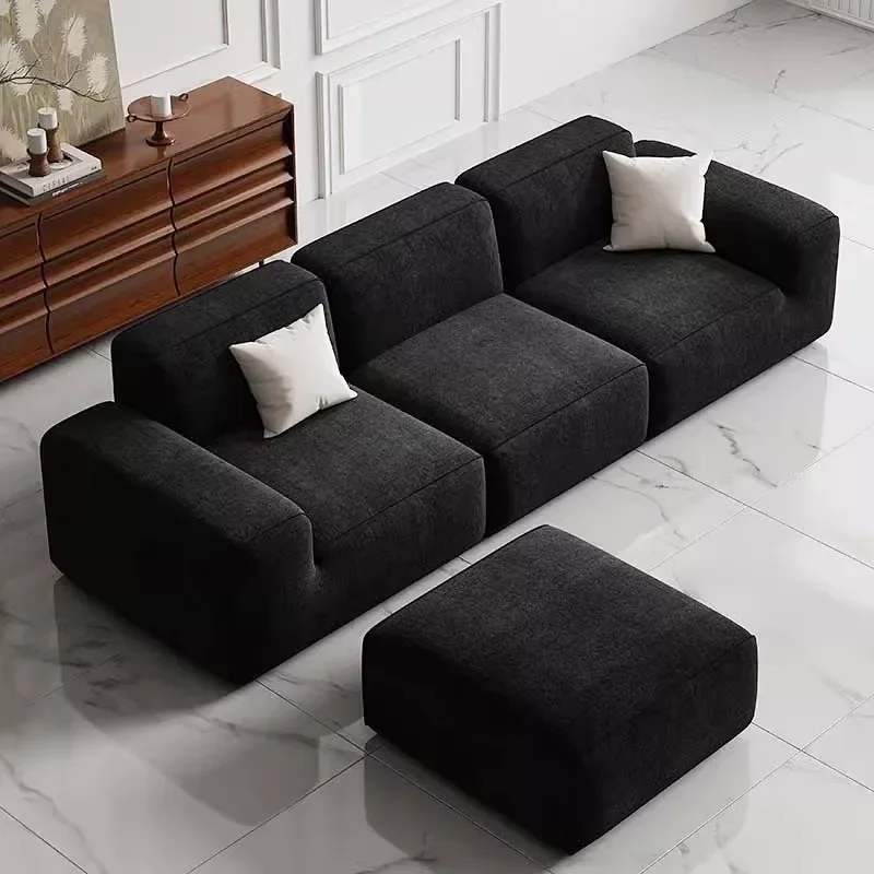 

Apartment Large Black Living Room Sofas Filler Lazy Puffs Compressed Sofas Nordic Princess Divani Da Soggiorno Home Furniture