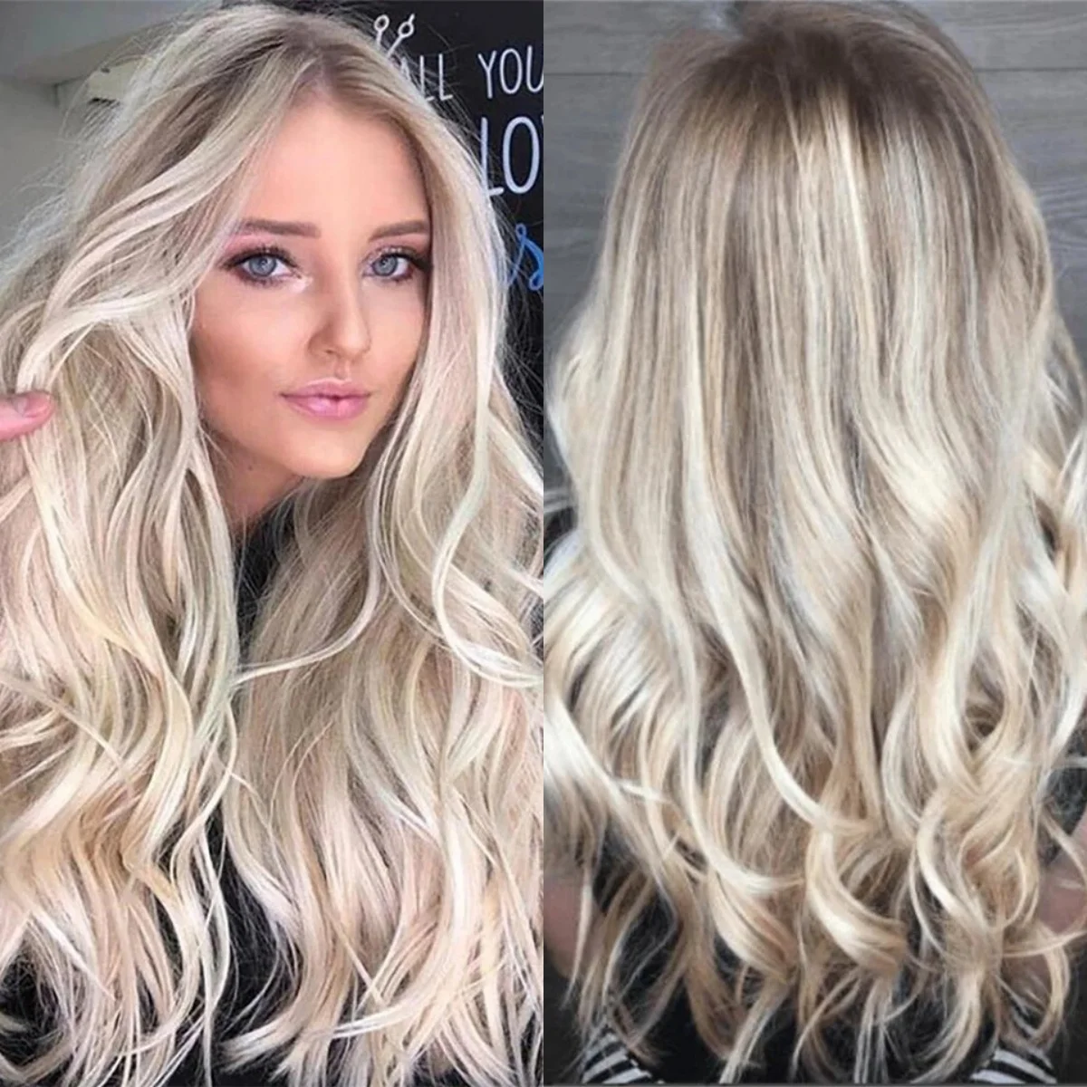 

Модный белый светло-русый синтетический парик с темными корнями, разнообразная свободная волна, HD, прозрачные кружевные дешевые парики на распродаже