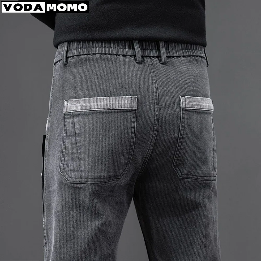 2023 New Autumn Winter High Quality Ankle Denim Cargo Jeans Men Casual Military Multi-pocket Jeans Male Clothes Joggers Men