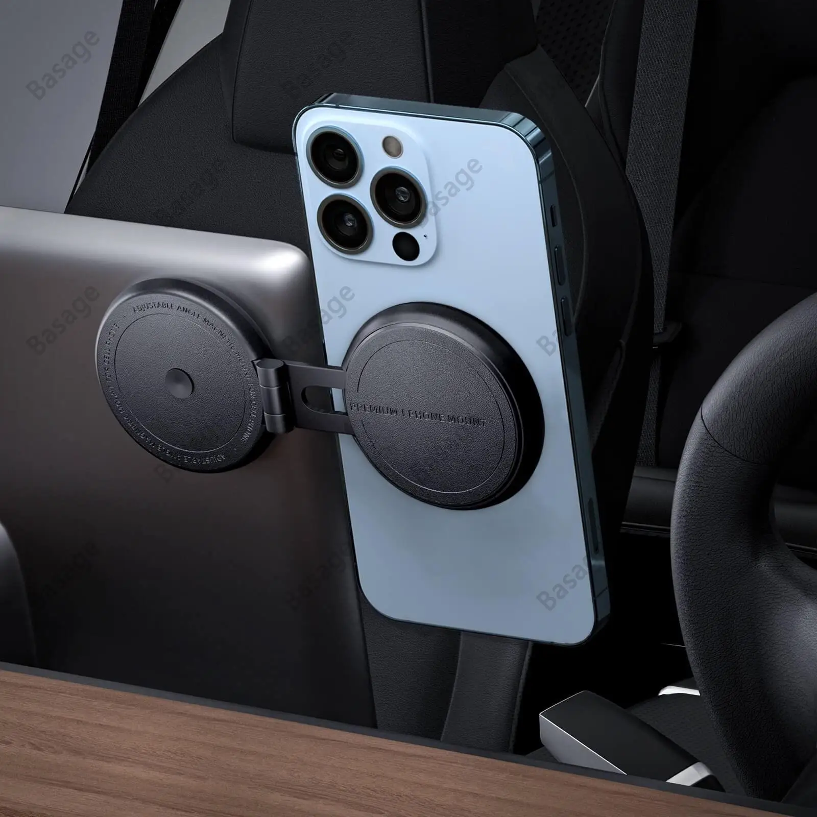 Supporto per telefono da auto per Tesla Model 3/X/Y/S, supporto per telefono magnetico invisibile per auto, supporto per auto MagSafe girevole a 360