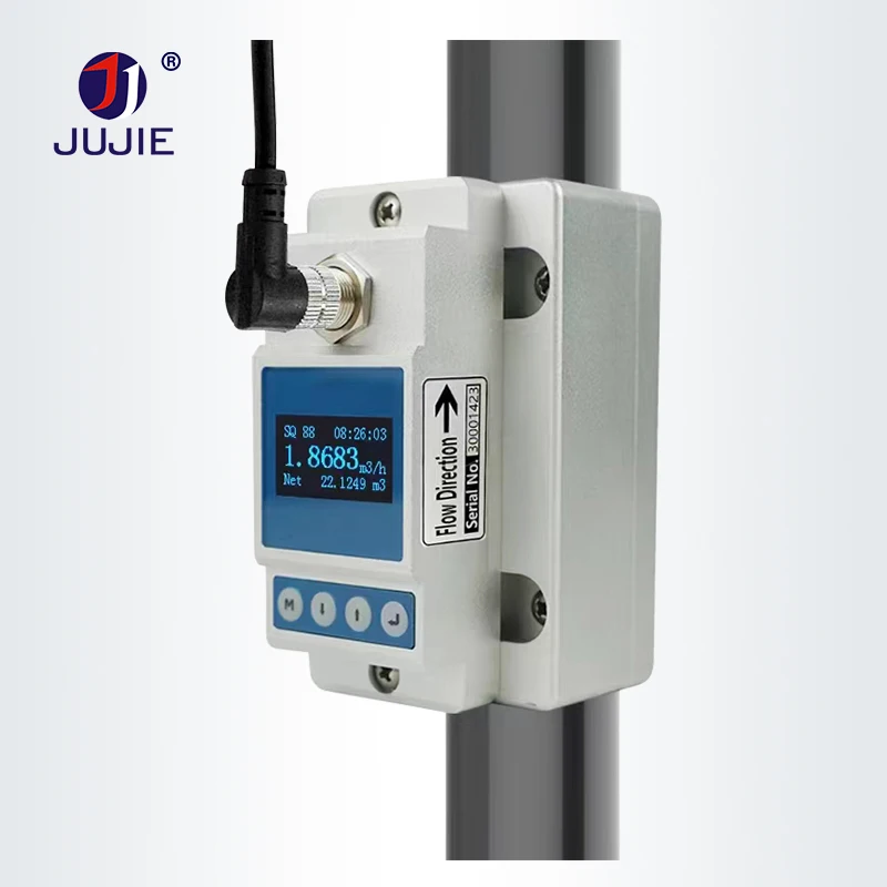 Medidor de flujo Medidor de flujo de líquido alcalino de ácido líquido puro ultrasónico con función de almacenamiento de datos 4-20mA RS485