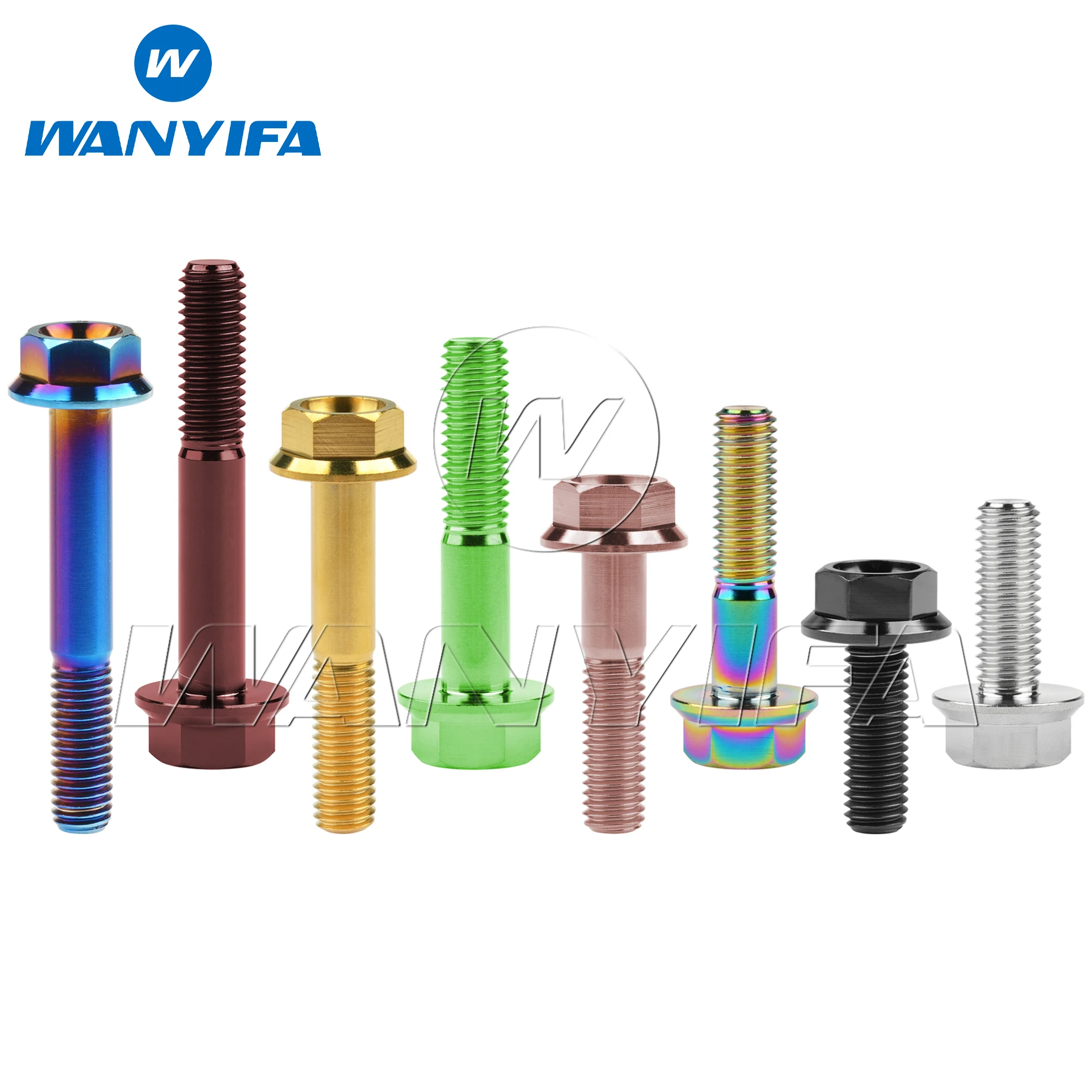 WANYIFA Titanium Bolt M8x15 20 25 30 35 40 45 50 55mm DIN6921 Flange Hex Head Screw for Motorcycle Parts Ti Fasteners