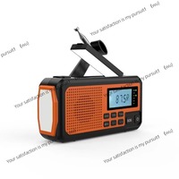 Multifunctional emergency solar hand crank power generation radio disaster prevention reading light flashlight power bank
