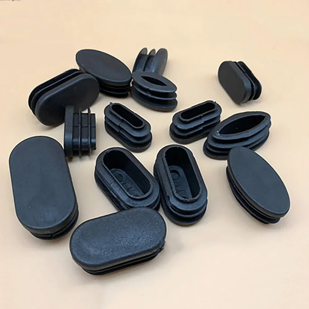 4pcs Oval Olive Tube Plastic Inner Plug Blanking End Cap Tube Pipe Non-Slip Chair Leg Feet Cover Socks Table Foot Dust Seal Caps