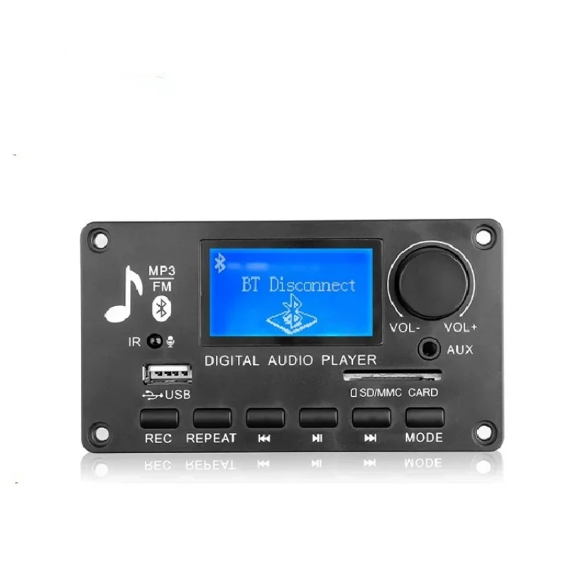 1 pcs  Bluetooth-compatible 5.0 Decoder Board Call Recording mp3 player 12V WMA Car Audio USB TF USB FM Radio Module