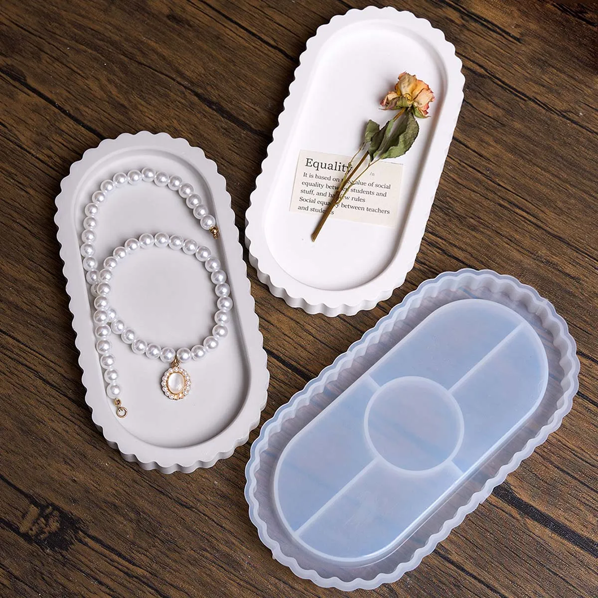 Bandeja de armazenamento oval molde de silicone diy porta-copos de concreto moldes de fundição placa de exibição de jóias gesso resina artesanato fazendo decoração de casa