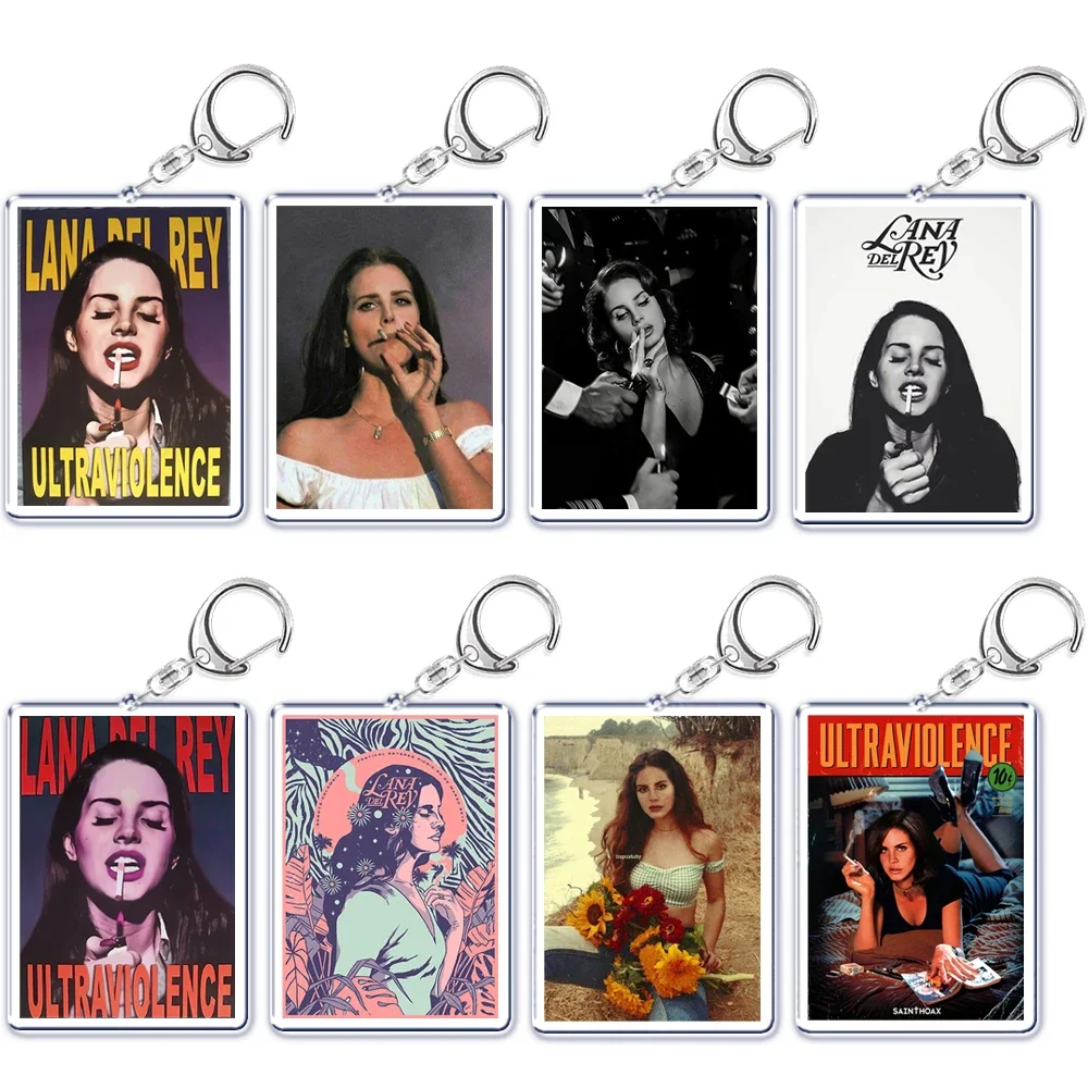 Popular Singer Lana Del Rey Keychain for Accessories Bag Pendant Key Chain Ring Born To Die Ultraviolence Keychains Jewelry Gift