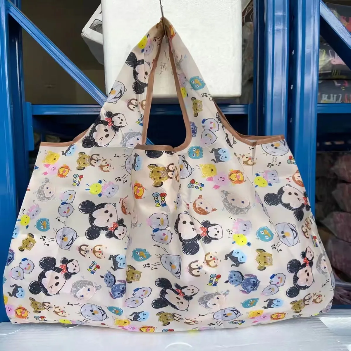 Mickey Minnie Mouse Disney Shopping Bag Portable Waterproof Storage Pouch Tote Bags Foldable Handbag Children Toy Organizer Gift