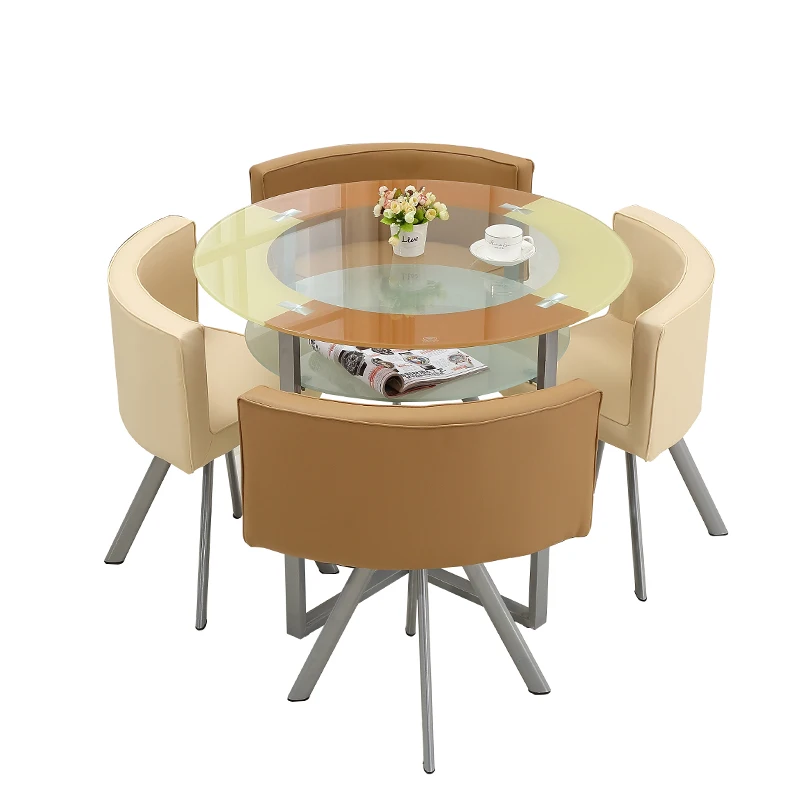 Glass Round Coffee Table Sets Accent Designer Japanese Pub Tea Coffee Table Sets Floor Traje De Sala De Estar Hotel Furniture