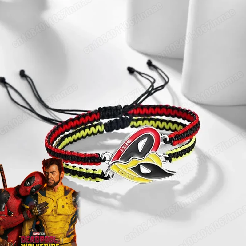 Disney Movie Characters Deadpool & Wolverine Keychain Bracelet Handsome Necklace Decoration Best Friends Accessories Gifts