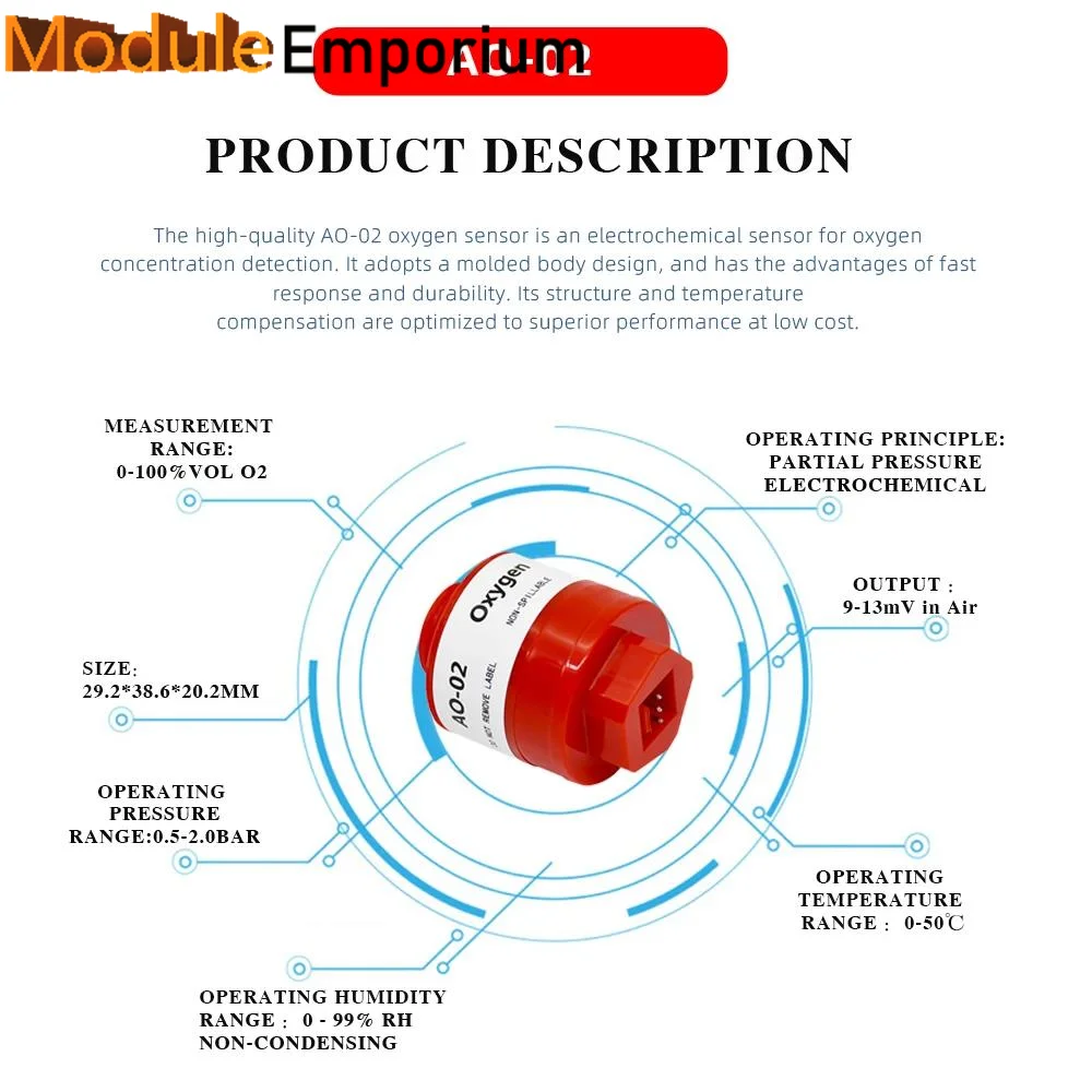 Czujniki tlenu AO2 PTB-18.10 Czujnik gazu O2 do wykrywania medycznego
