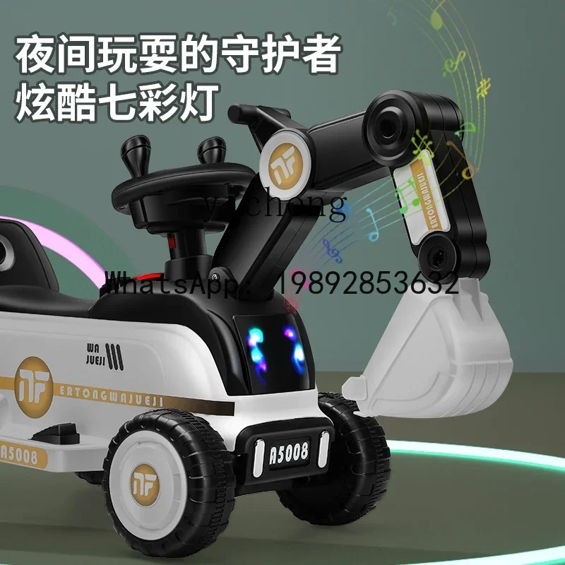 يمكن للحفارة الكهربائية AE الجلوس وركوب سيارة هندسية كبيرة الحجم للأولاد تعمل بالتحكم عن بعد #5