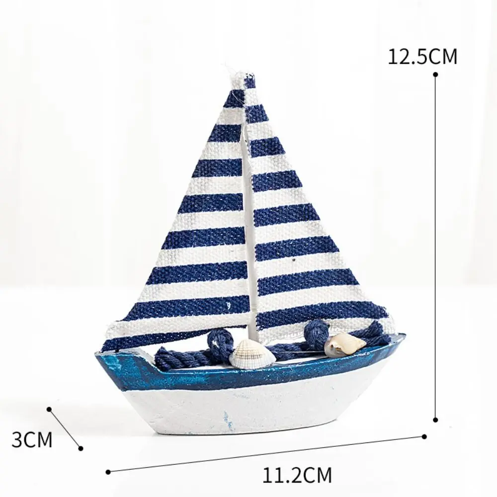 DIY Fishing Boat Garden Nautical Home Decoration Sailboat Ornaments Micro Landscape Sailing Miniature Figurines Sailing Model