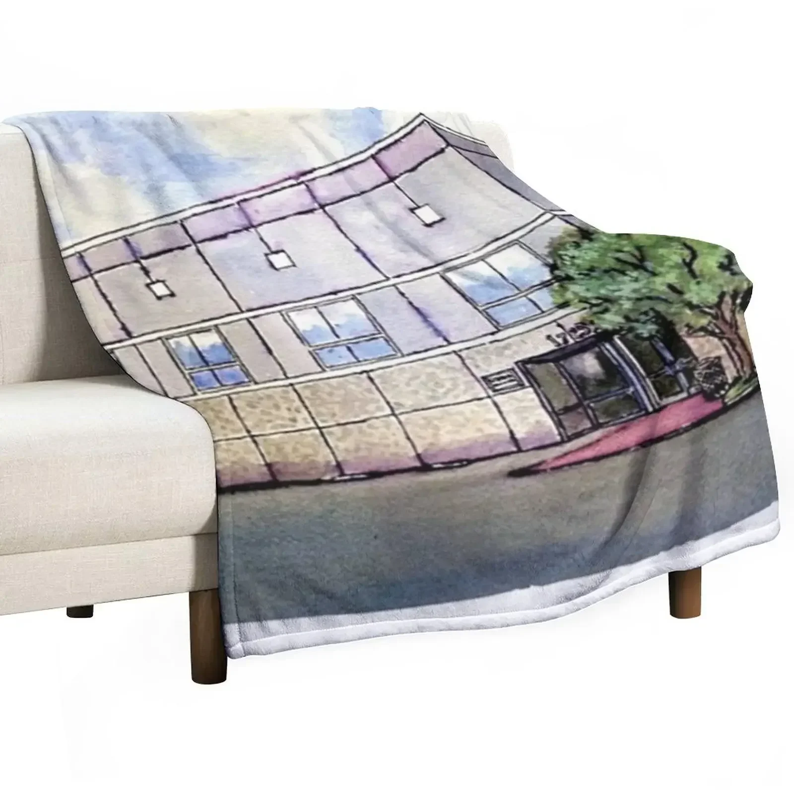 

Pam's Watercolor Painting The Office Throw Blanket Thin cosplay anime Blankets