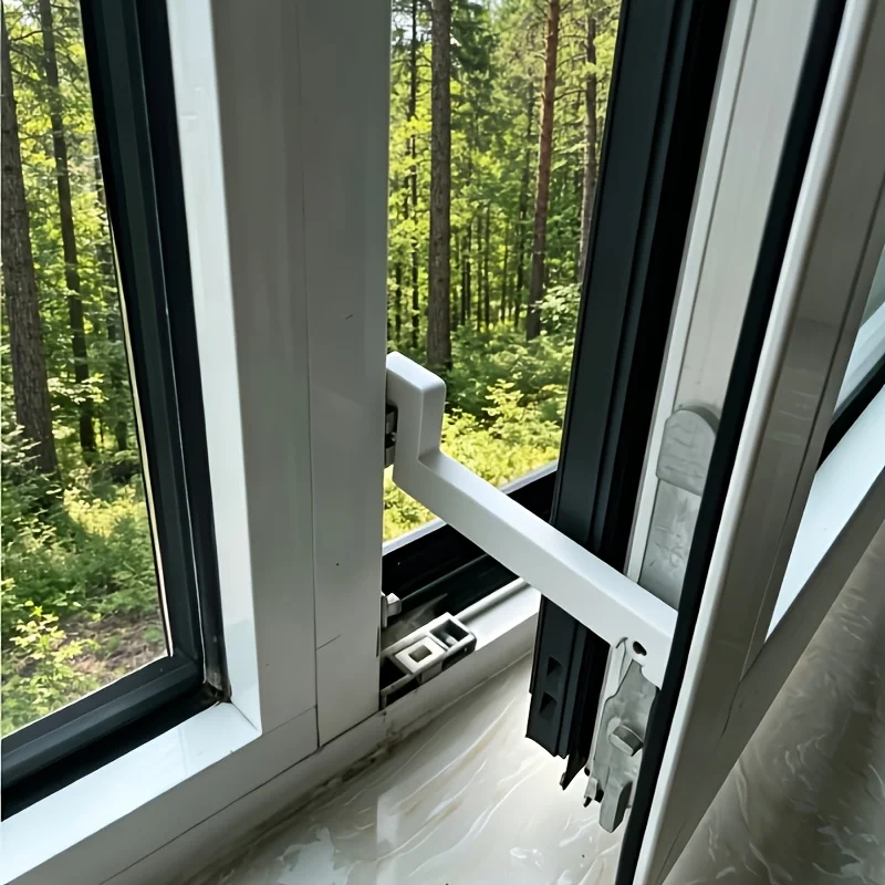 Window and Door Stop Fixing Device, Outward Flat Opening Window Limit Block Windproof Anti-Shake Fixing Buckle