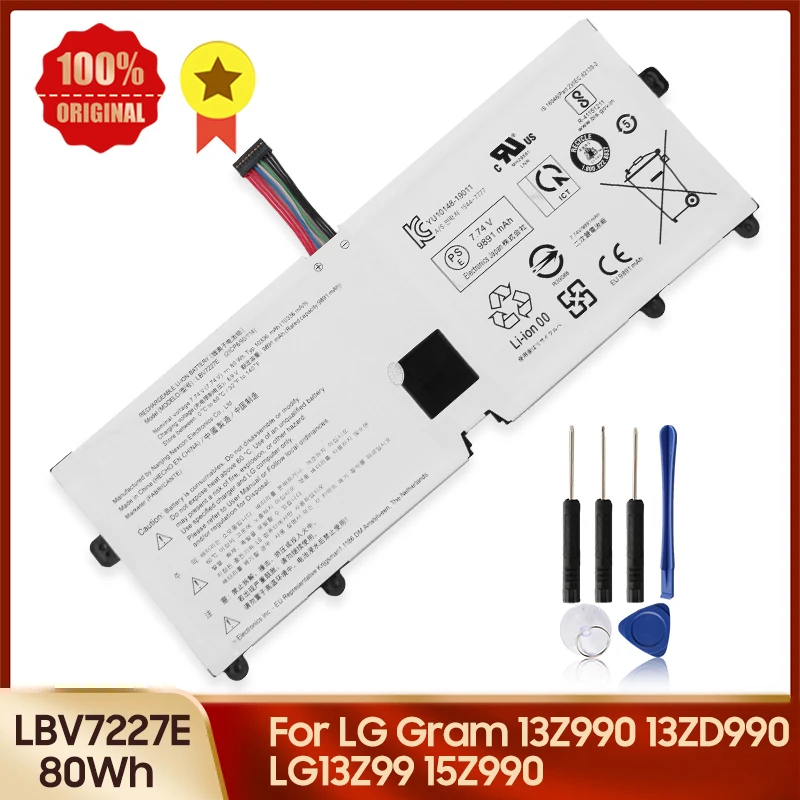 

Replacement Battery LBV7227E For LG Gram 13Z990 13ZD990 14Z980 14Z90N 15Z90N 15Z980 15Z990 16Z90P 16T90P 17Z90N 17Z99 Batteries