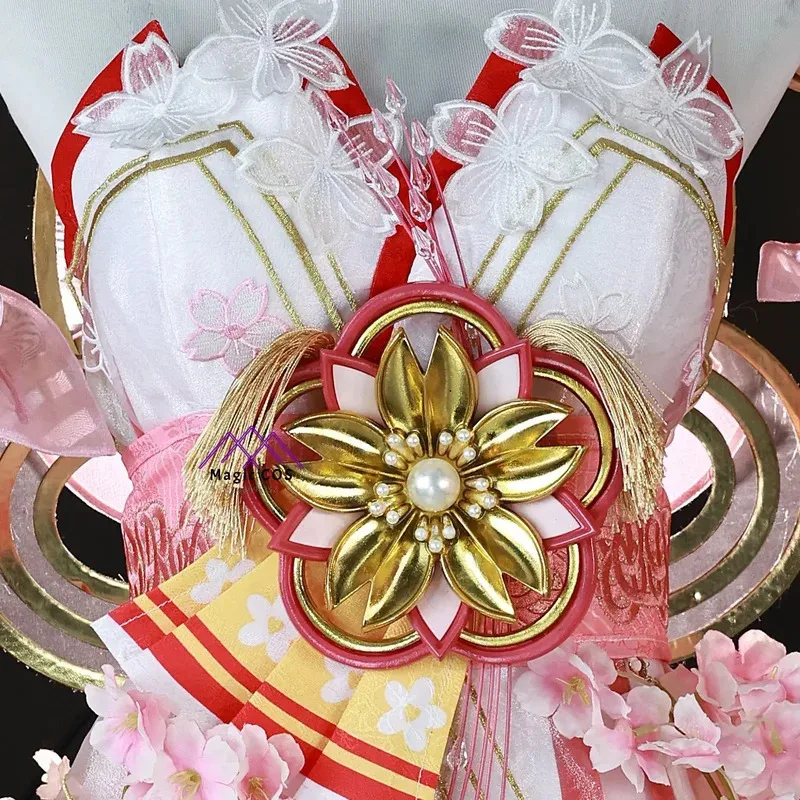 Нарака: Bladepoint Kurumi Hu Tao Косплей Костюм Китайский Стиль Hanfu Розовое Платье Традиционный Сексуальный Фестивальный Наряд Парик Полный Комплект