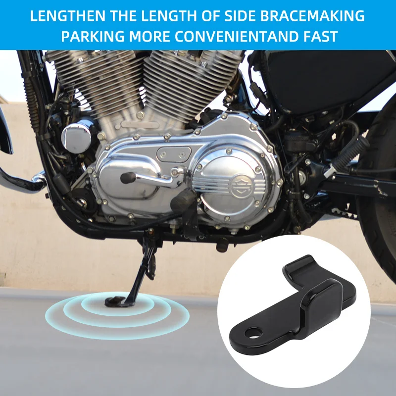 Black Motorcycle Stand Kickstand Extension Foot Pedal For Harley Sportster 07-Up XR 08-13 Forty Eight XL1200X XL883N