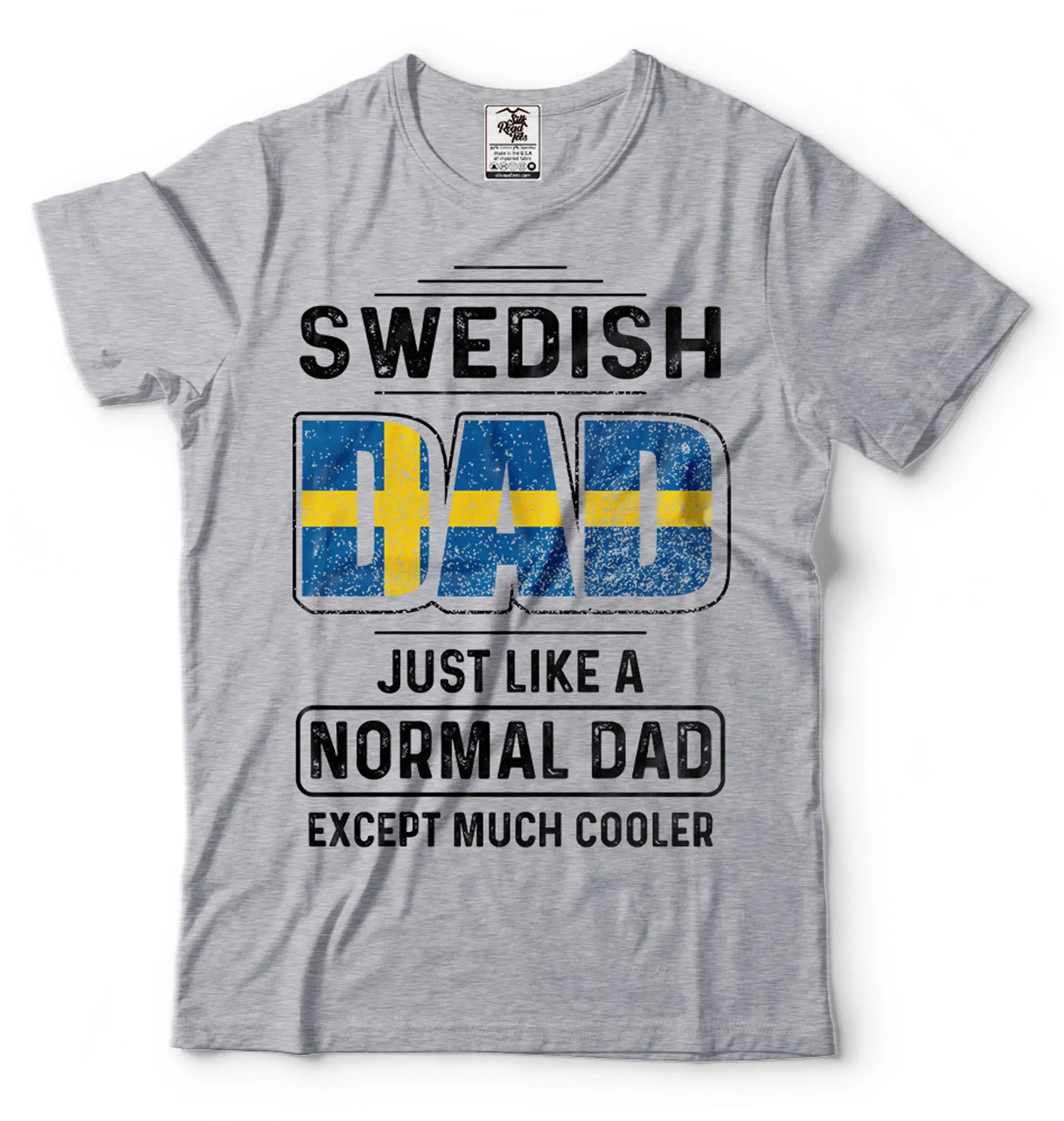 Swedish Dad T Shirt Sverige Sweden Patriotic National Flag Father Father'S Day