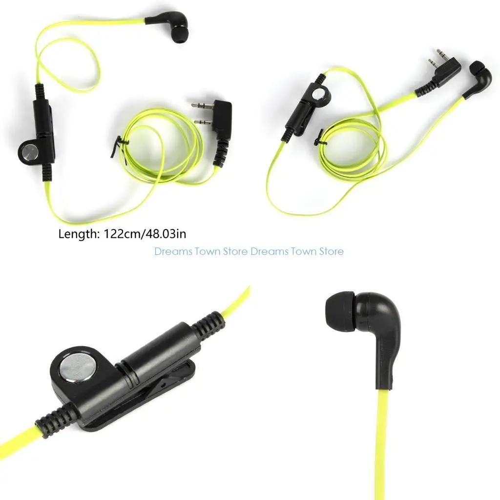 

HX6A Two Way Radio Replacement Earbud Headphone Walkie Talkie Novelty Green Noddle Ear Bud for BF888s UV5R