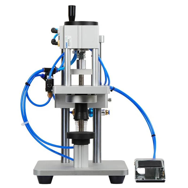 Desktop Pneumatic Perfume Bottle Crimping Machine For 13mm 15mm 18mm 20mm Aluminum Cap Vial Sealer Capping Tool