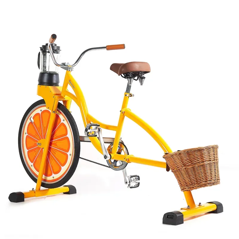 2026 Cross-border e-commerce Internet celebrity base clock in bicycle juicer fruit machine yellow model