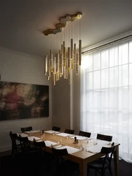 Modern Led Ceiling Chandelier Cylindrical Lampshade Pendant Lamp For Dining Living Room Bar Lustre Home Decor Hanging Lighting