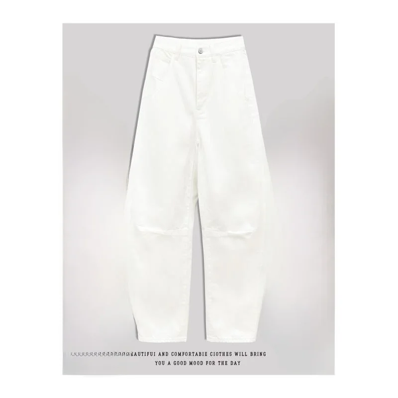 

High Waist Loose Wide Leg Jeans Elegance Cotton Straight Leg Trousers for Women Vintage High Waist Loose Fit Long Jeans