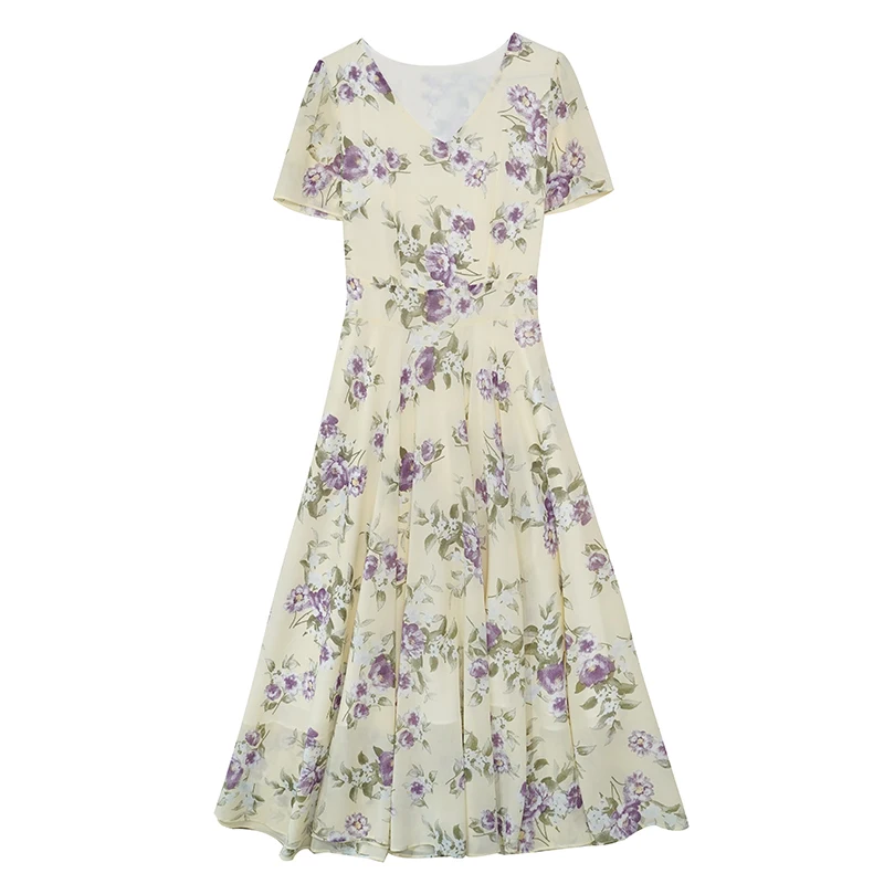 أنيقة فاخرة حفلة موسيقية Bodycon فستان طويل المرأة الأزهار الشيفون عادية بوهو شاطئ فستان الشمس 2025 خمر طباعة ليلة ميدي فستان