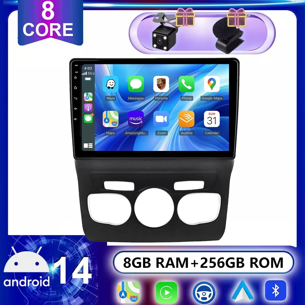 

2 Din Android 14 Car Radio for Citroen C4 2 B7 2013 2014 2015 2016 GPS Navigation Wireless CarPlay Auto 4G+WIFI 2din Autoradio