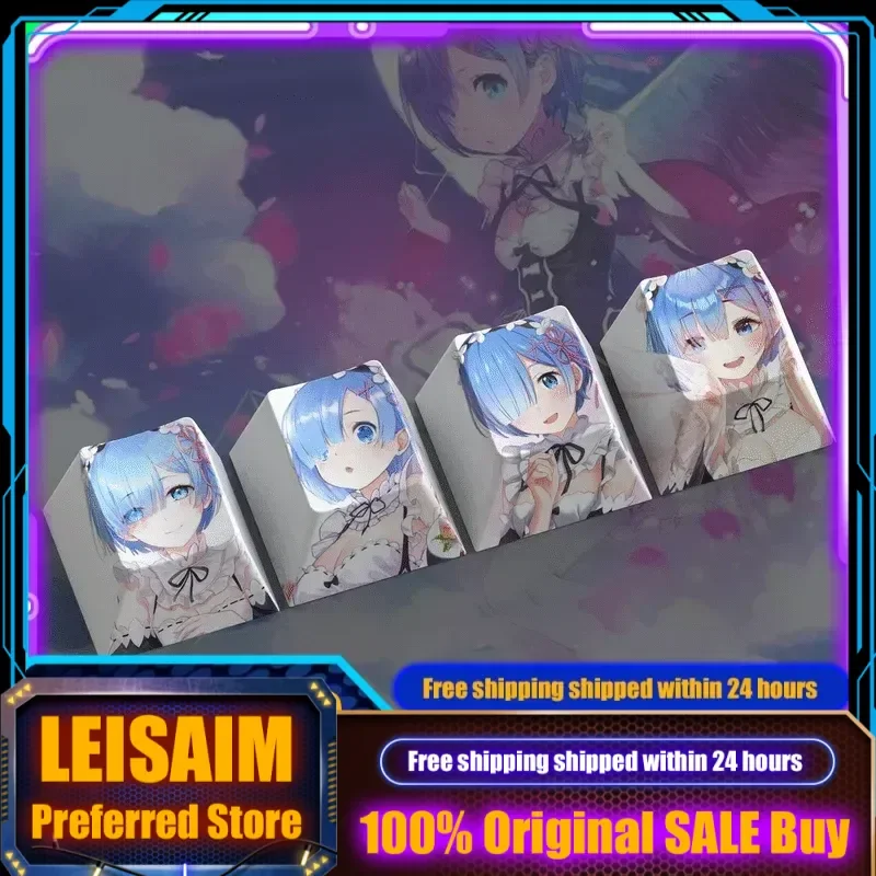 Re:Zero-début la vie dans un autre monde Anime Rem thème Keycaps clavier mécanique cerise PBT personnalisé Keycaps mignon dessin animé cadeaux