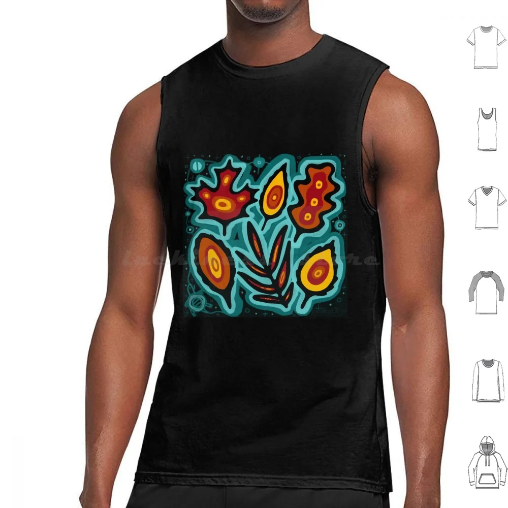 Fall Leaves Tank Tops Vest Sleeveless Fall Autumn Colours Leaves Anishinaabe Anishinabe Ojibwe Ojibway Ojibwa Odawa