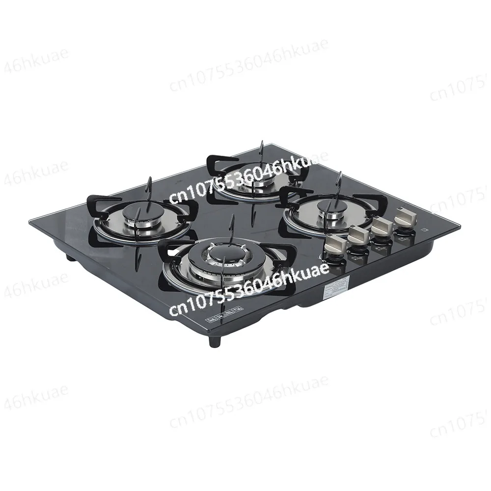 4-Head Glass Four-head Embedded Gas Stove Multi-head Stove Liquefied Coal Natural Gas Fire Gas Stove