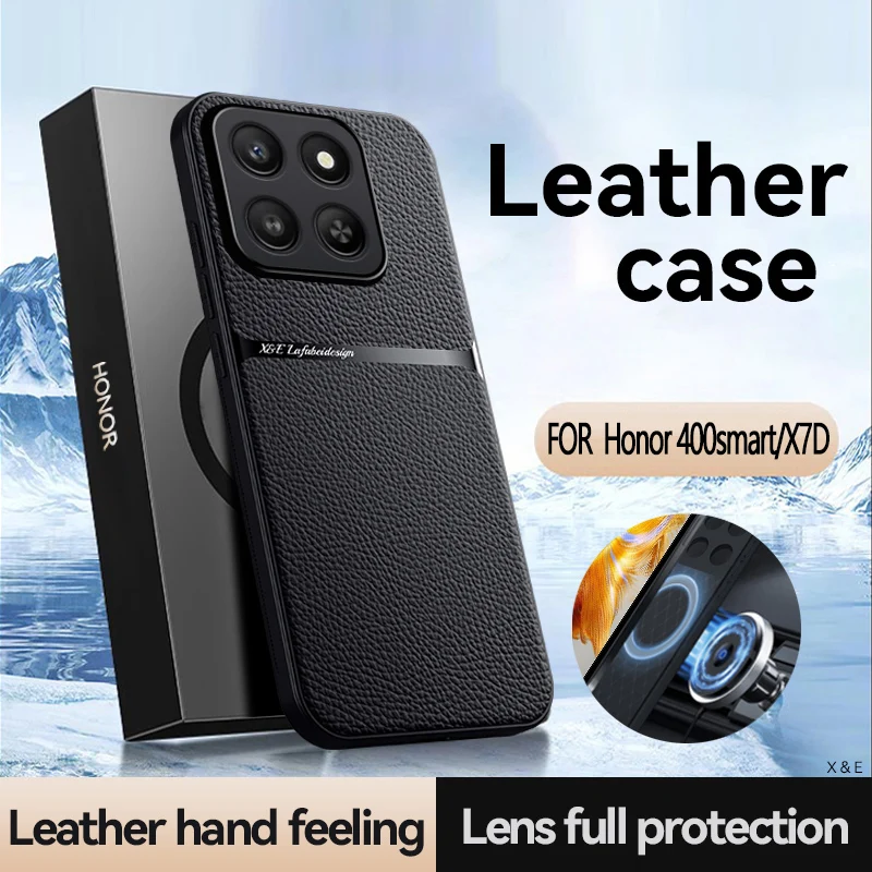 Rückseite Ledertasche für Honor 400 Pro 400 Lite 400, Autohalterung, magnetische Ledertasche, Handy-Coques