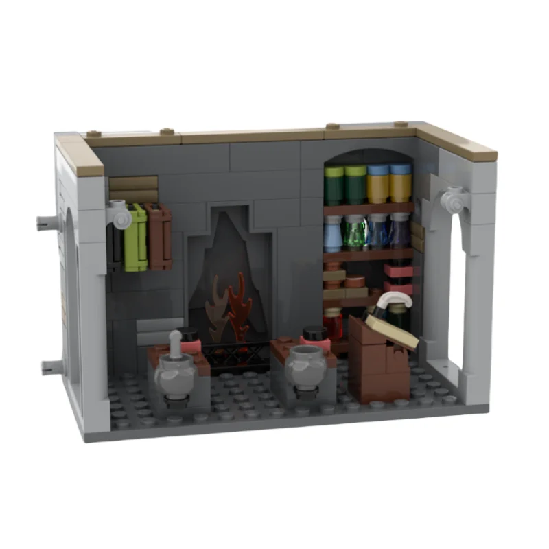163PCS MOC Creative Movie Scene Potion Classroom Building Module Assembly Building Block Brick Model Children's Puzzle Gift