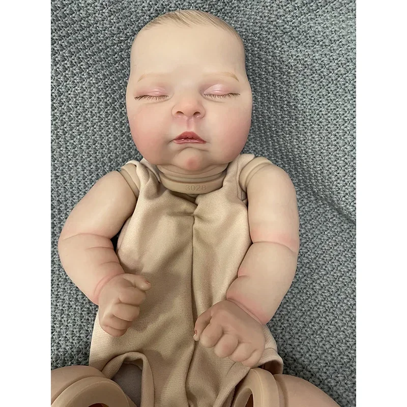 20-calowe zestaw części ciała do lalek Reborn brzoskwinie ręcznie obraz 3D z widocznymi żyłkami niezmontowany zestaw muñeca Reborn Body i smoczek w zestawie