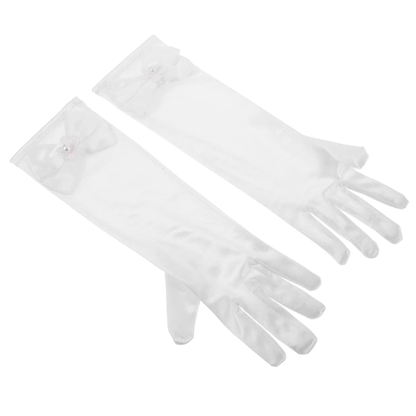 

2Pcs Elegant Bowknot Children's Gloves Soft Dress Gloves for Wedding Party Tea Time Kids Cosplay Praise Dance Performance