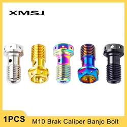 XMSJ M10 Titanium Motorcycle Banjo Bolt Brake Hose Screw Bleed Nipple Caliper Oil Drain Screw Single Hole Clutch Line Fastener