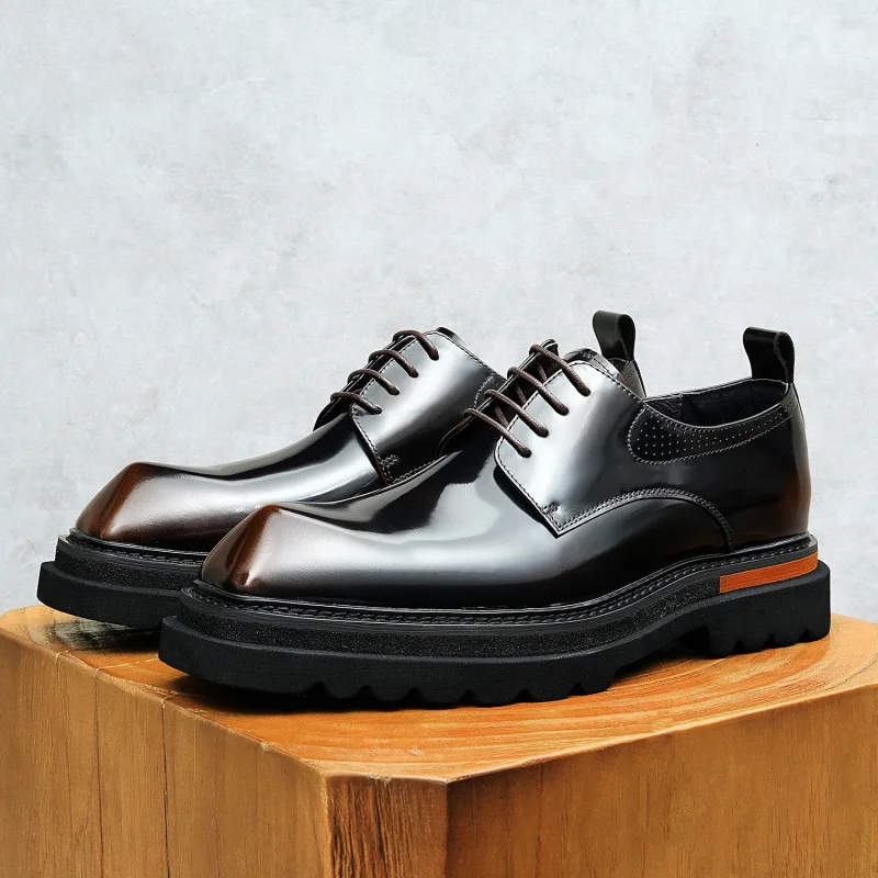 

Мужские классические туфли из натуральной кожи, винтажные, высококачественные, роскошные, элегантные, итальянские, черные, из натуральной воловьей кожи