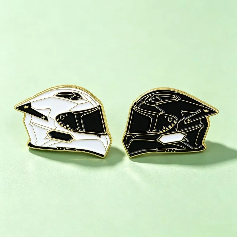 Motorcycle Helmet Enamel Pins Cool Biker Metal Brooches Moto Rider Badge for Backpack Jacket Clothing Decor Accessory Gift