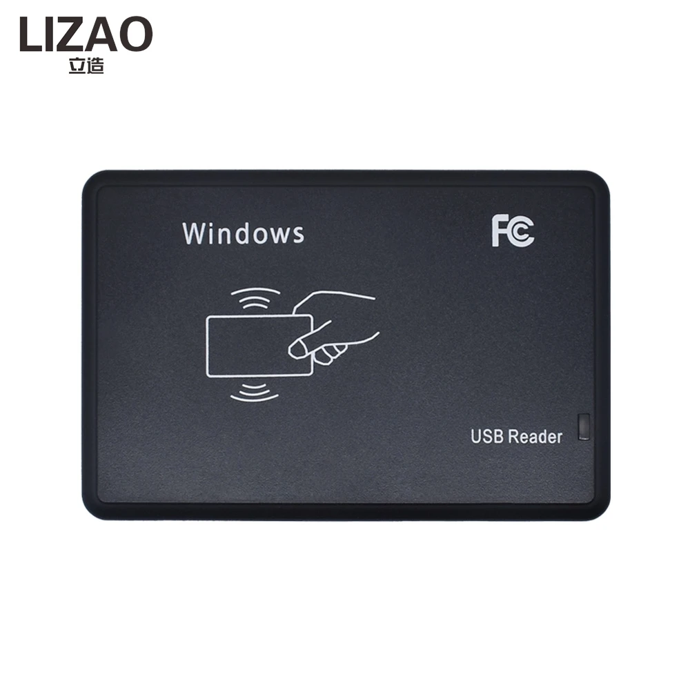 125KHz 13.56MHZ Black USB Proximity Sensor RFID ID/IC Card Reader EM4100,EM4200,EM4305,T5577 compatible cards/tags no needdriver