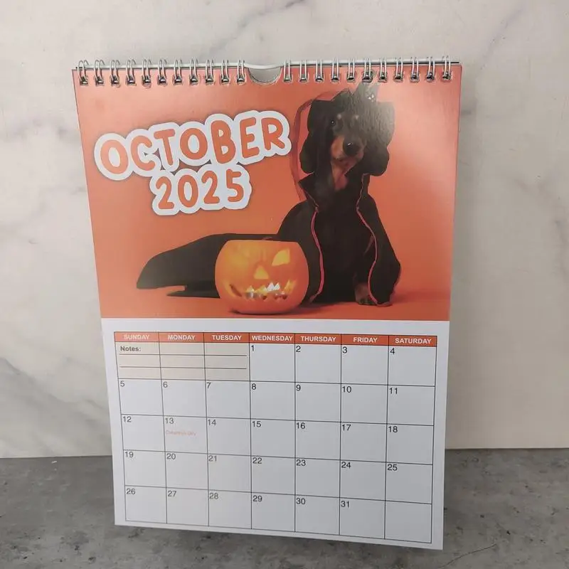 ปฏิทินตลก2025น่ารัก12เดือนปฏิทินสุนัขตกแต่ง2025ปฏิทินทำงานรายเดือนปฏิทินติดผนังสำหรับบ้าน