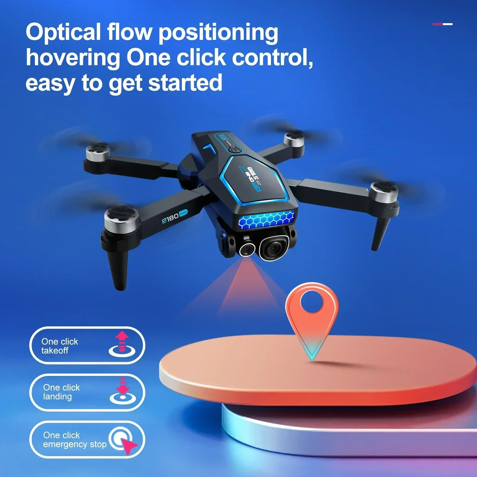 Flusso ottico S180 360 °   Drone GPS 5G WiFi 8K doppia telecamera ESC ad alta definizione per evitare ostacoli motore brushless RC pieghevole