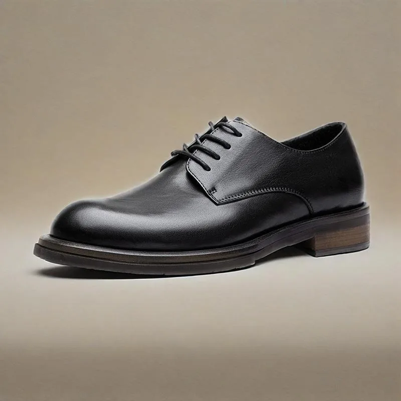 

Высококачественная джентльменская британская официальная кожаная обувь из натуральной кожи, мужская повседневная дышащая рабочая обувь дерби из воловьей кожи, мужская обувь