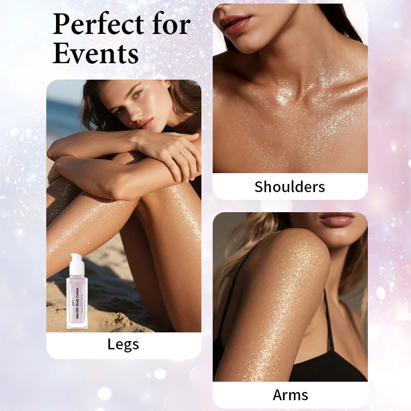 Błyszczący olejek do ciała na festiwal - Błyszczyk w płynie w kolorze różowego złota, długotrwały, błyszczący krem nawilżający, naturalny rozświetlacz do twarzy i ciała