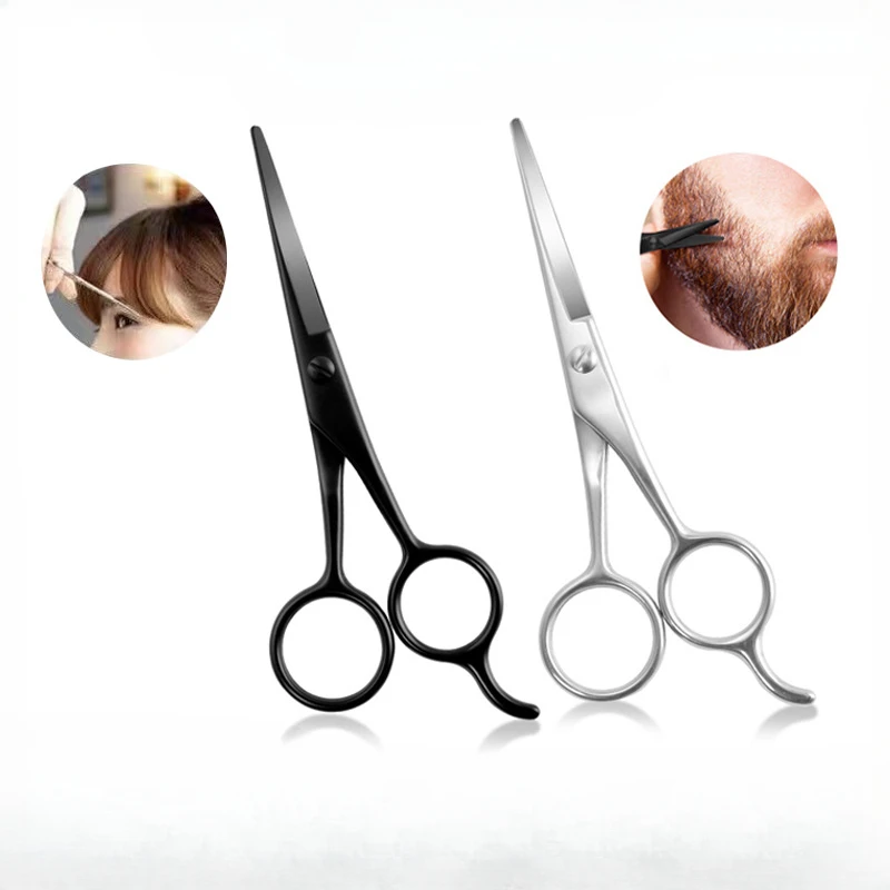 

Professional Barber Supplies Stainless Steel Hairs Cutting Scissors Black Silver Straight Handle Hair Beard Trimming Scissors